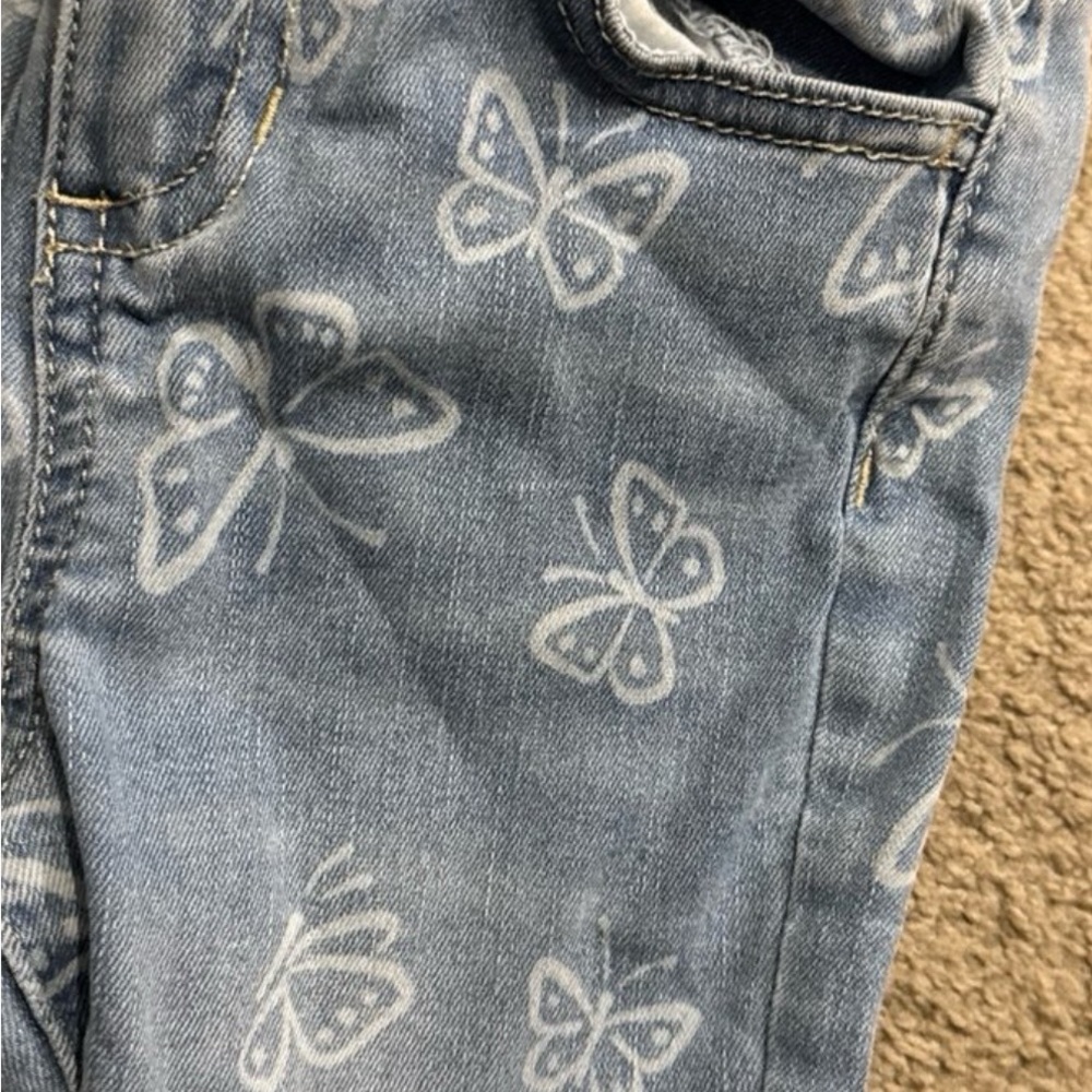 Butterfly Print Denim Jeans